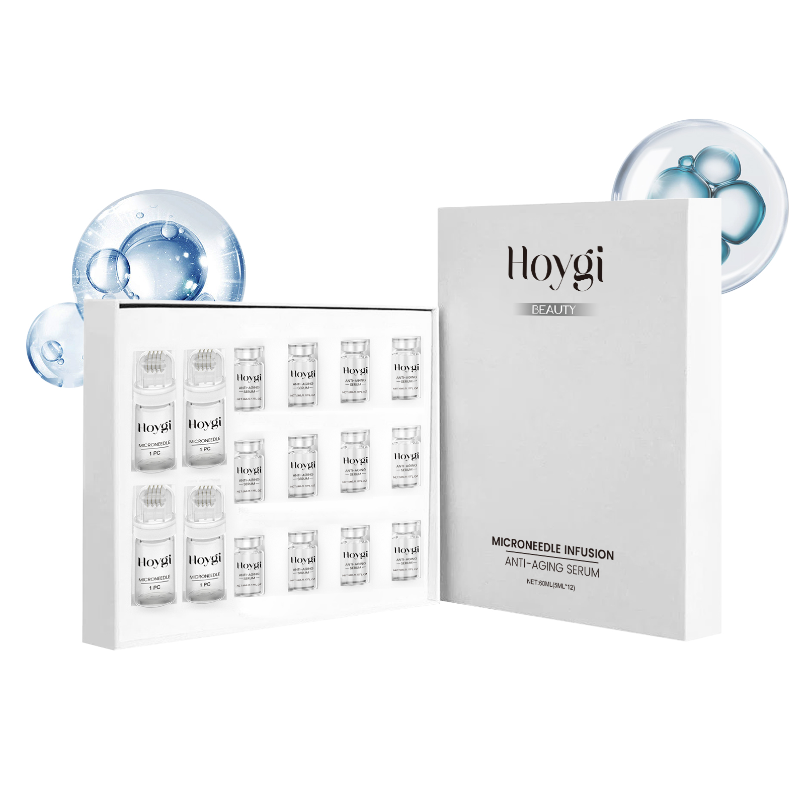 Luxury Skincare Brands - Verstevigende gezichtserumset met microneedle roller Anti-aging